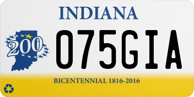 IN license plate 075GIA