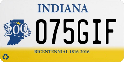 IN license plate 075GIF