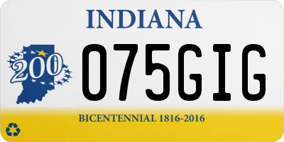 IN license plate 075GIG