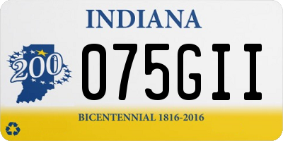 IN license plate 075GII