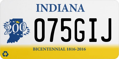 IN license plate 075GIJ
