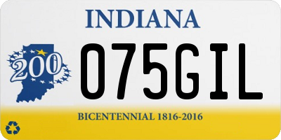 IN license plate 075GIL