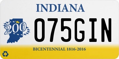 IN license plate 075GIN