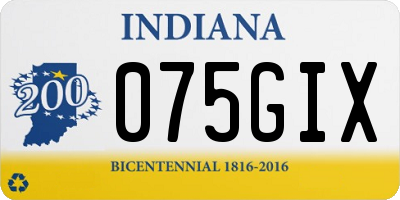 IN license plate 075GIX