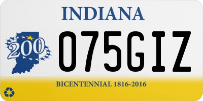 IN license plate 075GIZ