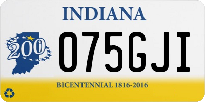 IN license plate 075GJI