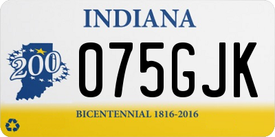 IN license plate 075GJK