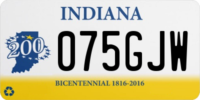 IN license plate 075GJW