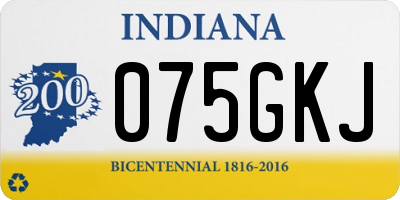 IN license plate 075GKJ