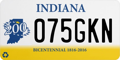 IN license plate 075GKN