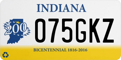 IN license plate 075GKZ