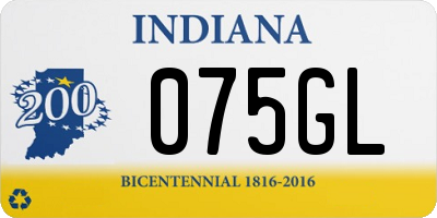 IN license plate 075GL