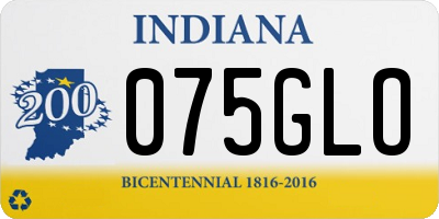 IN license plate 075GLO