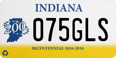 IN license plate 075GLS