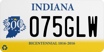 IN license plate 075GLW