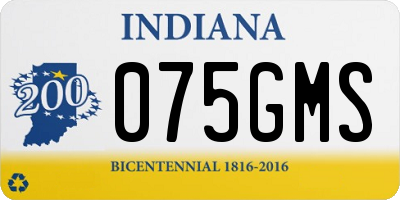 IN license plate 075GMS