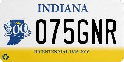 IN license plate 075GNR