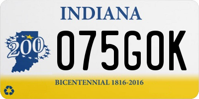 IN license plate 075GOK