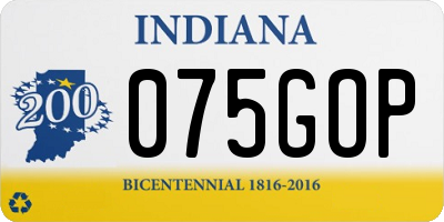 IN license plate 075GOP