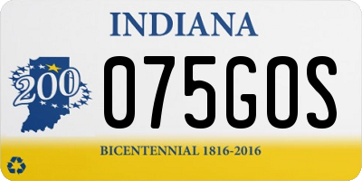 IN license plate 075GOS