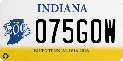 IN license plate 075GOW