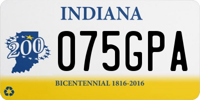 IN license plate 075GPA