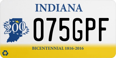 IN license plate 075GPF