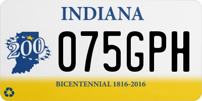 IN license plate 075GPH