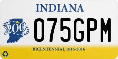 IN license plate 075GPM