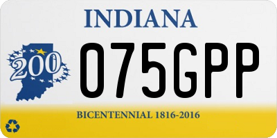 IN license plate 075GPP