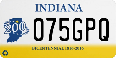IN license plate 075GPQ