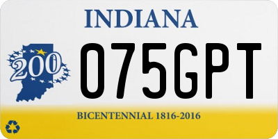 IN license plate 075GPT