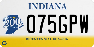 IN license plate 075GPW