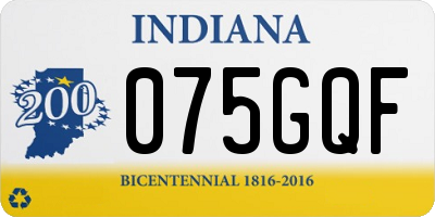 IN license plate 075GQF