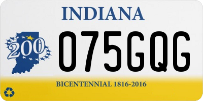 IN license plate 075GQG