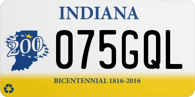 IN license plate 075GQL