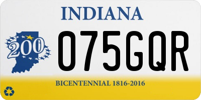 IN license plate 075GQR
