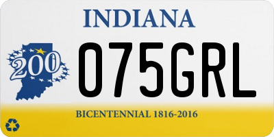 IN license plate 075GRL