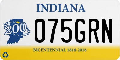IN license plate 075GRN