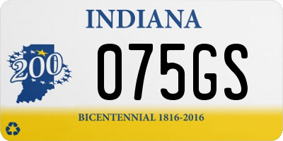 IN license plate 075GS