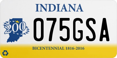 IN license plate 075GSA