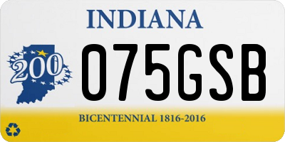 IN license plate 075GSB