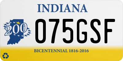 IN license plate 075GSF