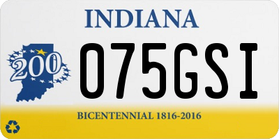 IN license plate 075GSI