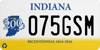 IN license plate 075GSM