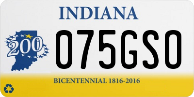 IN license plate 075GSO