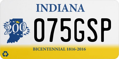 IN license plate 075GSP