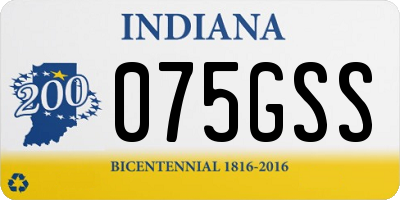 IN license plate 075GSS