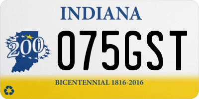 IN license plate 075GST