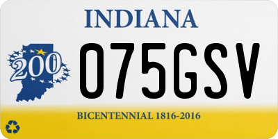 IN license plate 075GSV